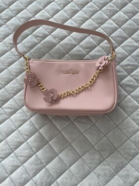 Nanette Lepore Pink Floral Chain-Accent Shoulder Bag